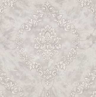 Обои серые Дамаск