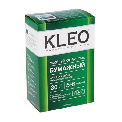 Клей для любых бумажных обоев, сыпучий KLEO Optima 5-6, 120гр, 25-30 м²/20