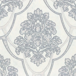 Обои белый дамаск