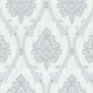Обои белые Дамаск