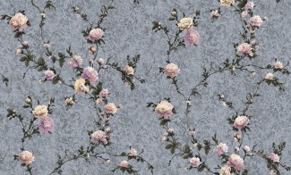 Обои синие с розо