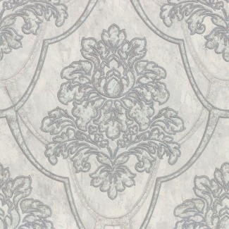 Обои серый дамаск