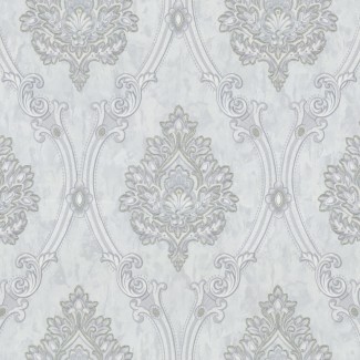 Обои серые Дамаск