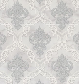 Обои серые Дамаск